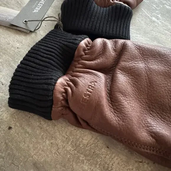 Hestra Tore Deerskin Leather Chocolate Brown Hand Gloves 10 NEW Lined Primaloft - Picture 4 of 7